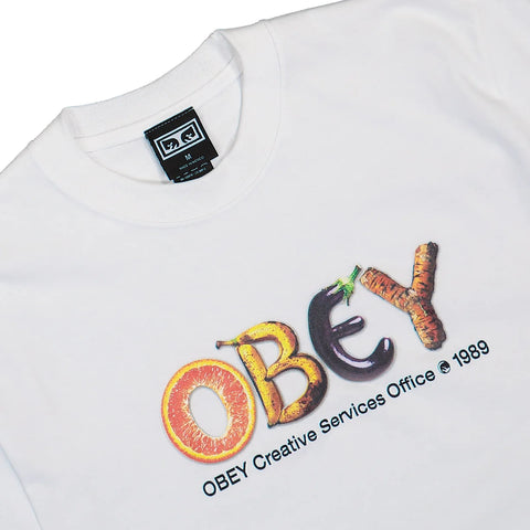 Obey T-Shirt da uomo manica corta Creative Services bianca