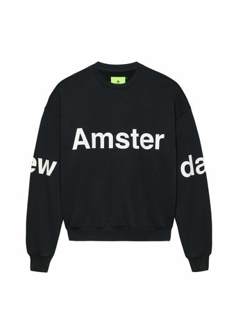 New Amsterdam Unisex Rundhals-Sweatshirt Logo Line Schwarz