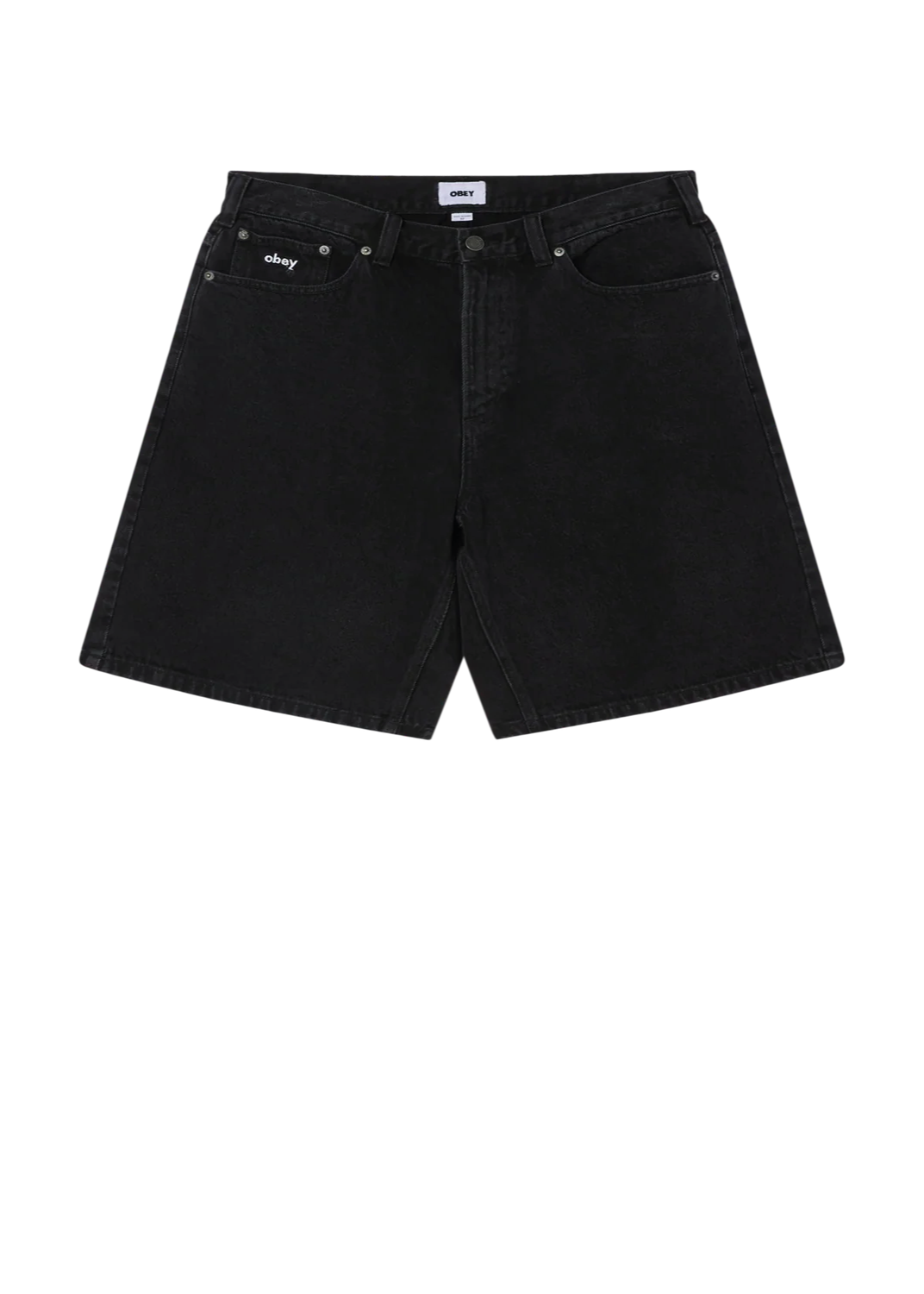 Obey Pantaloncino in jeans da uomo Bigwig Baggy nero