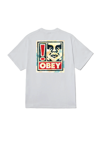 Obey T-Shirt da uomo manica corta Exclamation bianca