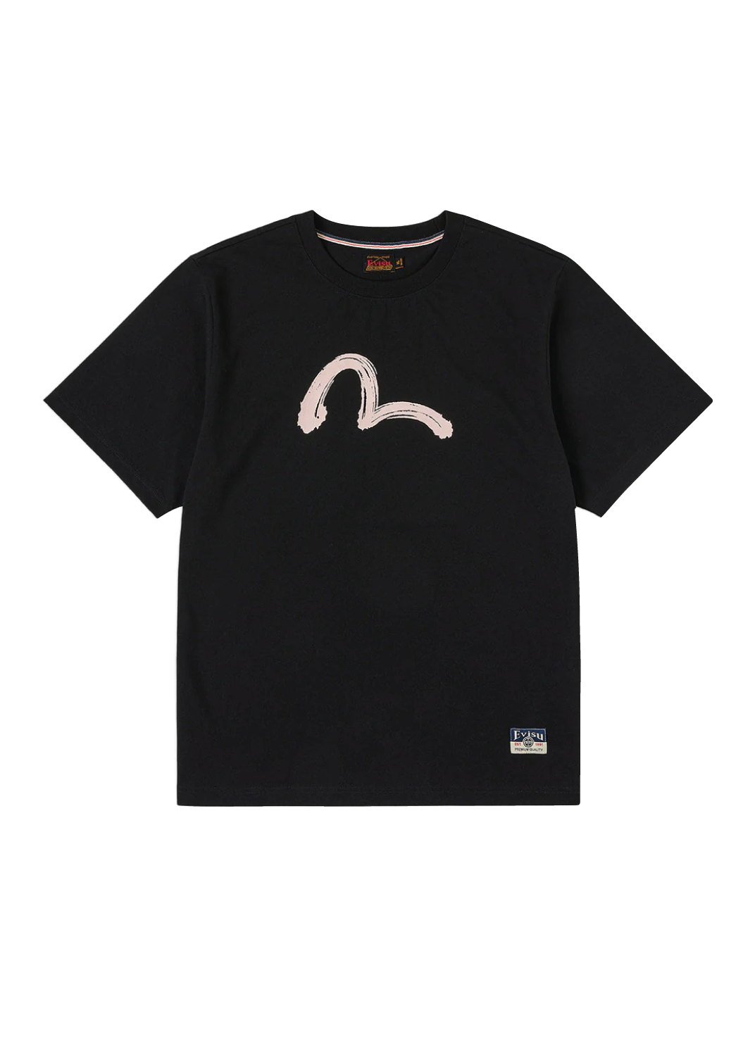 Evisu T-Shirt da uomo manica corta Hand Brush nera