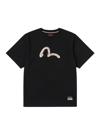 Evisu T-Shirt da uomo manica corta Hand Brush nera