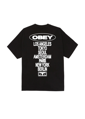 Obey T-Shirt da uomo manica corta Global Impact nera