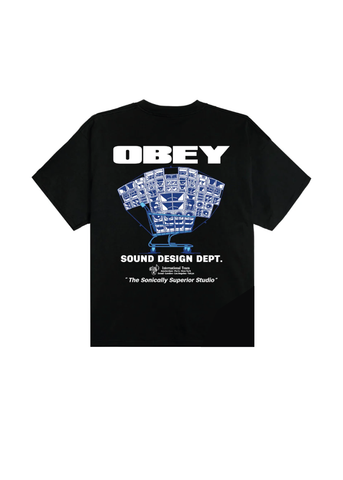 Obey T-Shirt da uomo manica corta Sound Design Dept. nera