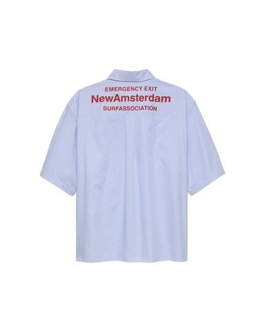 New Amsterdam Camicia da uomo manica corta Beach celeste
