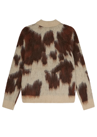 Obey Cardigan con zip da uomo in misto lana Cow Pattern