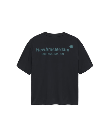 New Amsterdam T-Shirt da uomo manica corta Double Layered nera