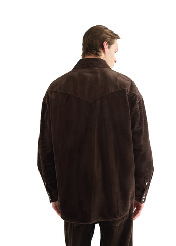 Oversized Western-Hemd in Coffee 112387001