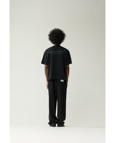 New Amsterdam T-Shirt da uomo manica corta Double Layered nera