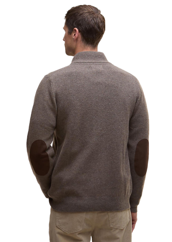 Barbour Maglione con zip da uomo in Lana d’Agnello Essential Patch