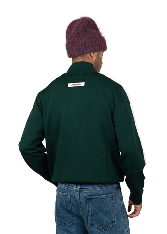 Prohibited Felpa con zip da uomo Varsity verde