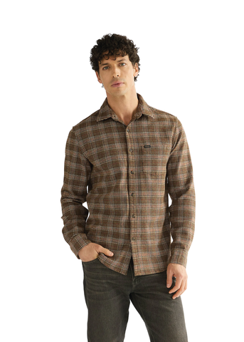 Wrangler Camicia a quadri da uomo  Regular One marrone