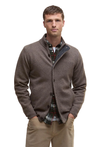 Barbour Maglione con zip da uomo in Lana d’Agnello Essential Patch