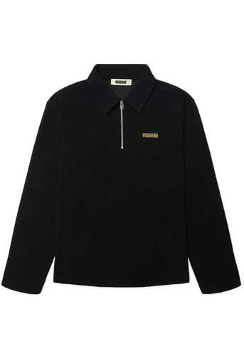 Woodbird Polo mezza zip da uomo Hiro nera