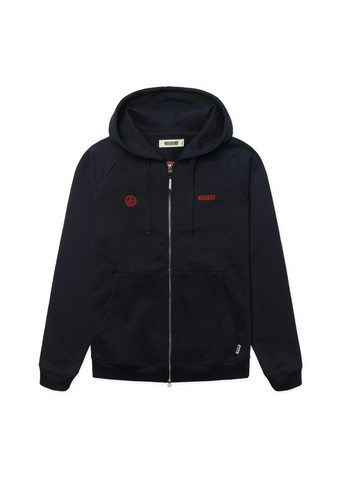 Woodbird Felpa con zip e cappuccio Paw Emblem blu