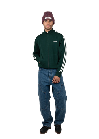 Prohibited Felpa con zip da uomo Varsity verde
