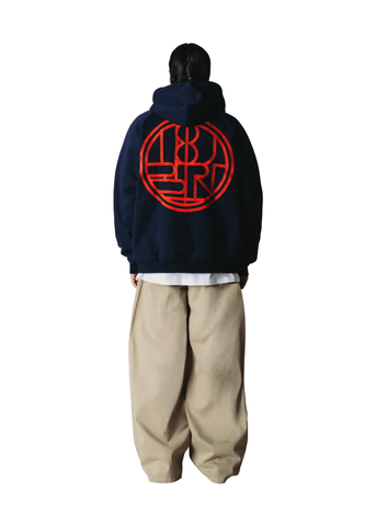 Woodbird Felpa con zip e cappuccio Paw Emblem blu