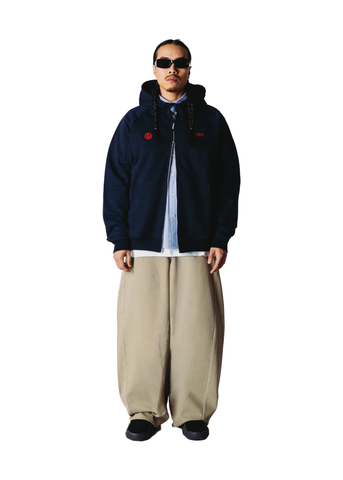 Woodbird Felpa con zip e cappuccio Paw Emblem blu