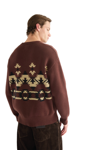 Wrangler Maglione da uomo in misto lana Relaxed Pullover marrone