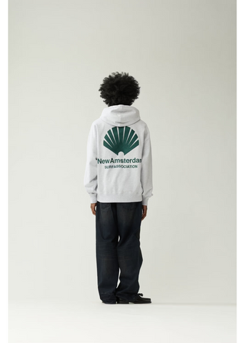 New Amsterdam Felpa con cappuccio da uomo Logo grigio chiara