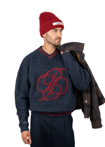 Prohibited Maglia da uomo Fuzzy blu