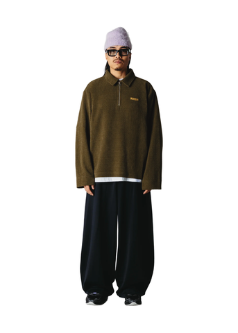 Woodbird Polo mezza zip da uomo Hiro verde