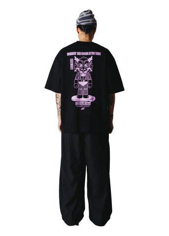 Woodbird T-Shirt da uomo manica corta Beam Action nera