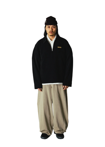 Woodbird Polo mezza zip da uomo Hiro nera