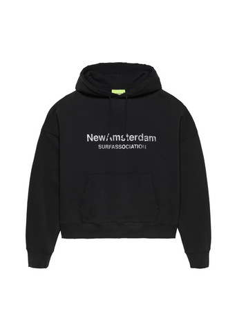 New Amsterdam Felpa con cappuccio unisex Worked Logo nera