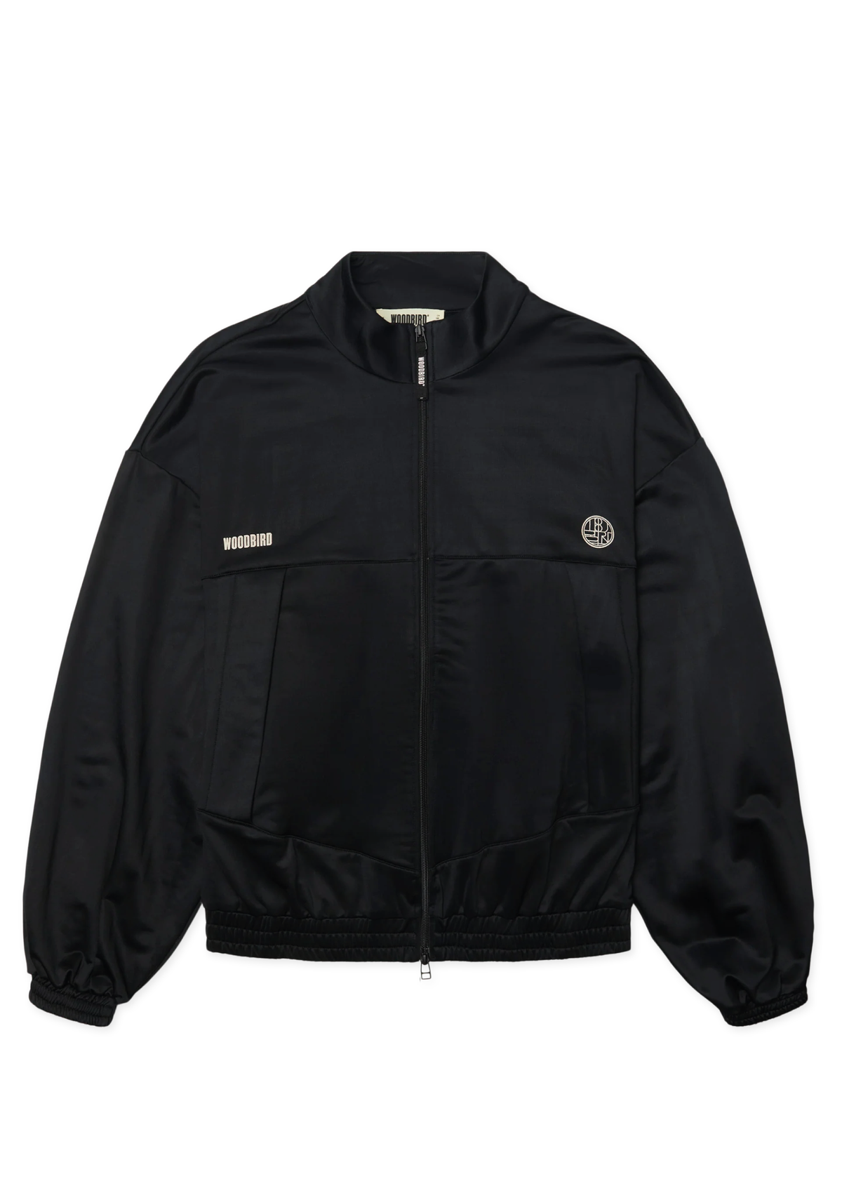 Woodbird Felpa con zip da uomo acetata Chang Solid nera