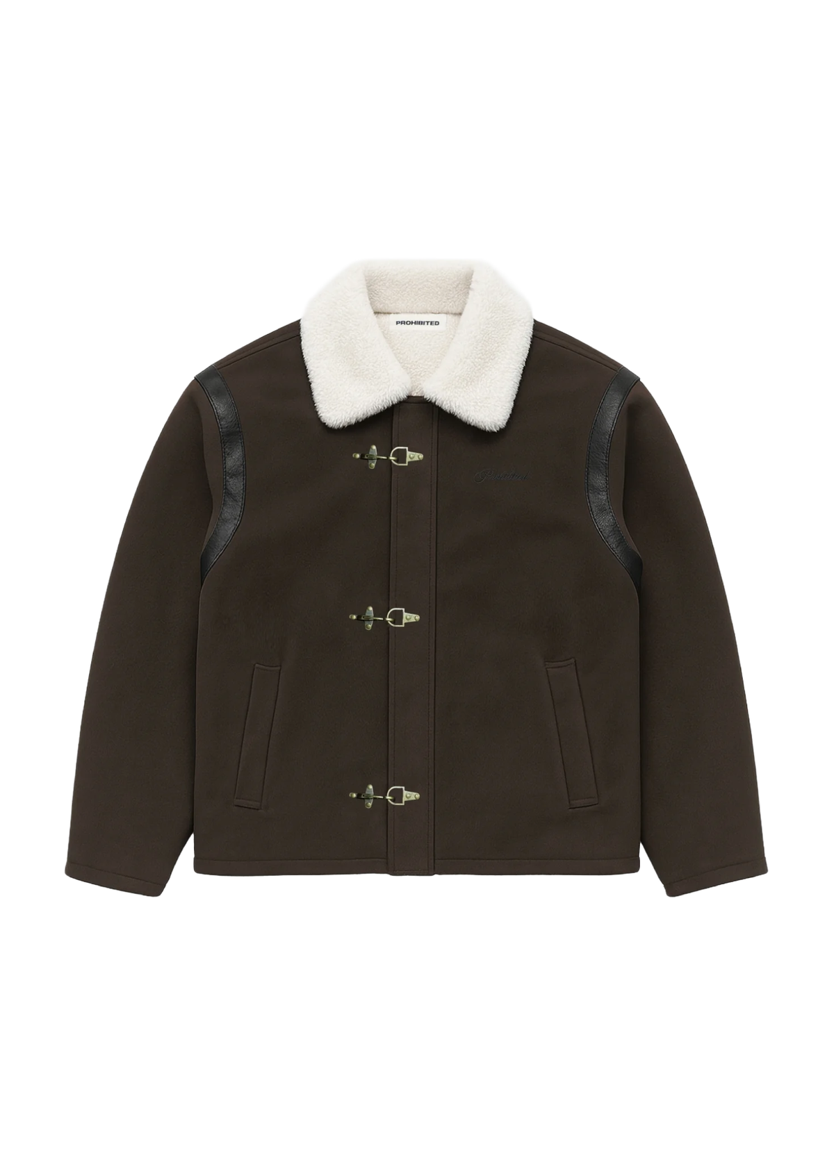 Prohibited Giacca con pelliccia interna Varsity Duffle marrone