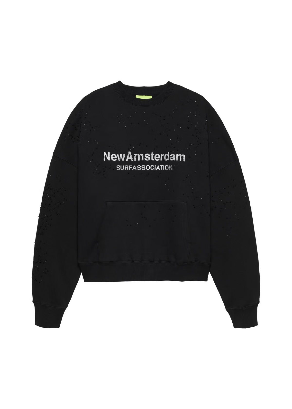 New Amsterdam Felpa girocollo unisex Worked Logo Strass nera