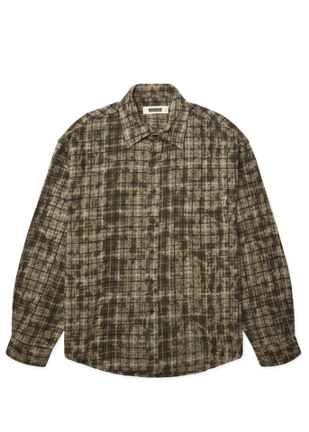 Woodbird Camicia in flanella da uomo Jong Wash Check verde