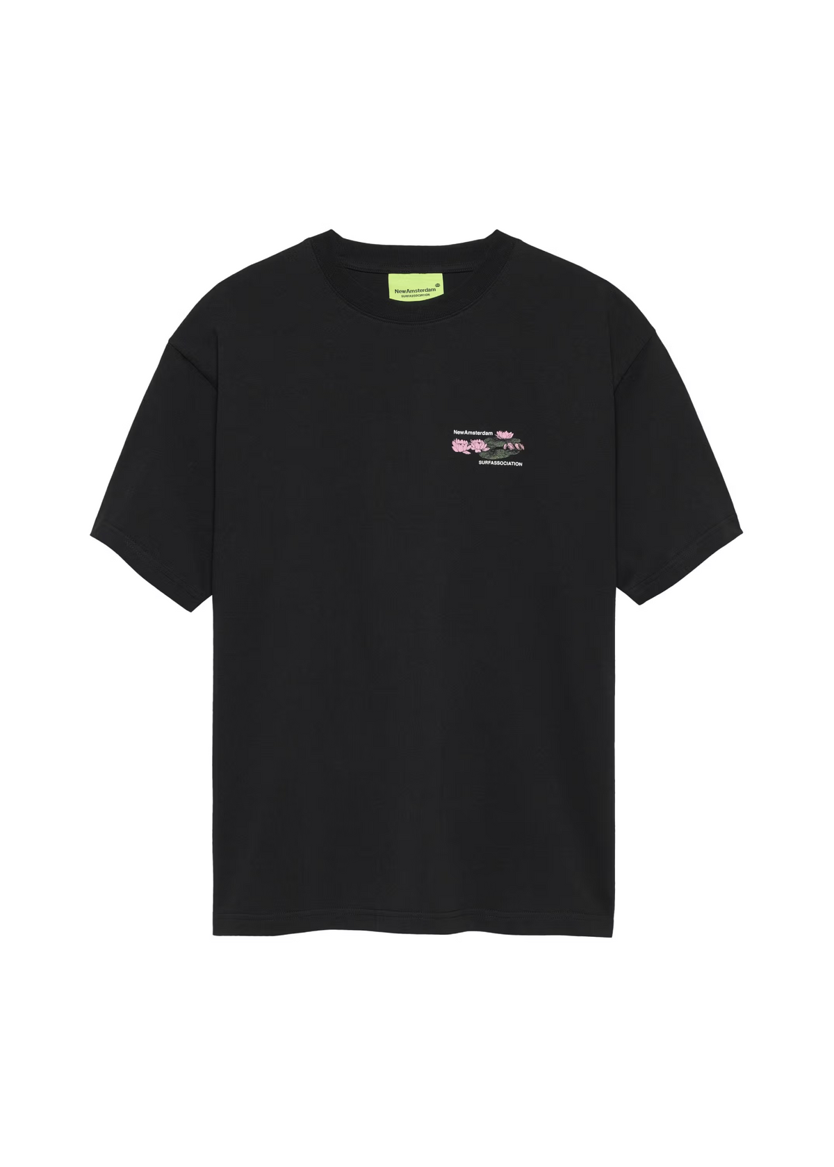 New Amsterdam T-Shirt da uomo manica corta Lilies nera