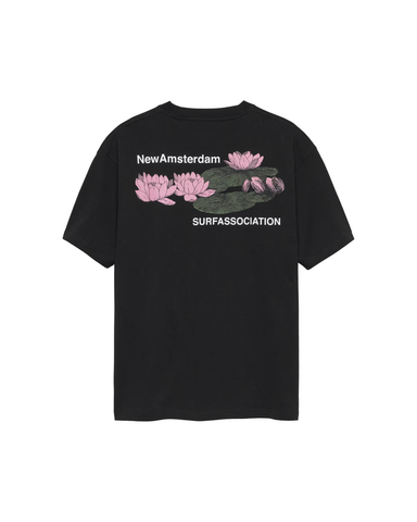 New Amsterdam T-Shirt da uomo manica corta Lilies nera
