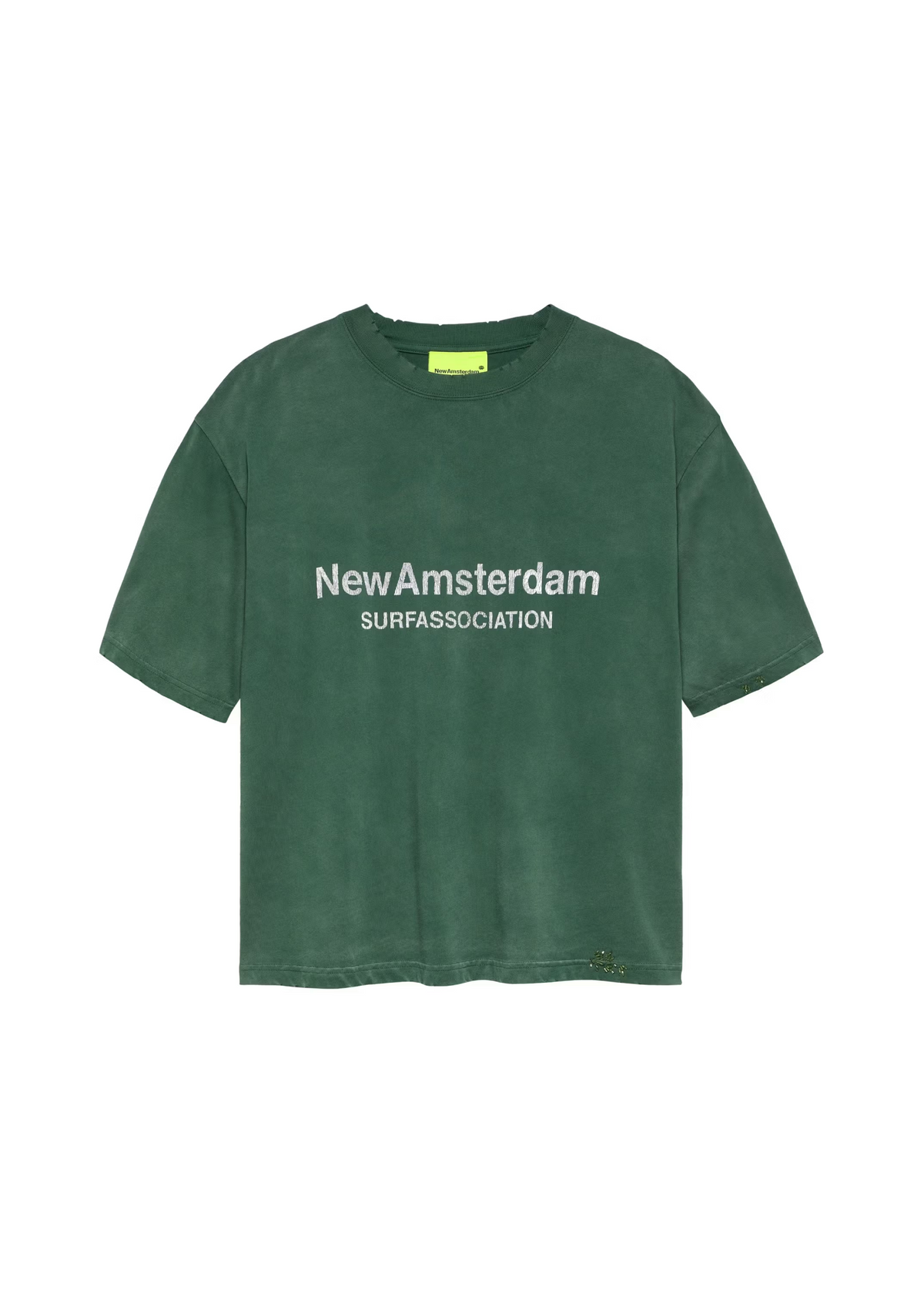 New Amsterdam T-Shirt da uomo manica corta Worked Logo verde