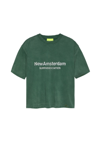 New Amsterdam T-Shirt da uomo manica corta Worked Logo verde
