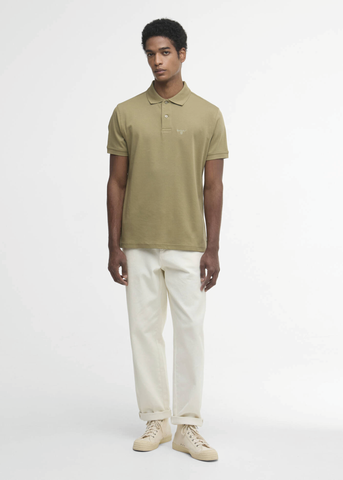 Barbour Polo da uomo manica corta Hilton verde