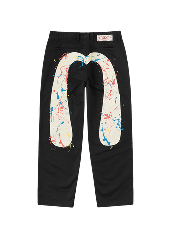 Evisu Pantalone chinos da uomo Splash Daicock nero