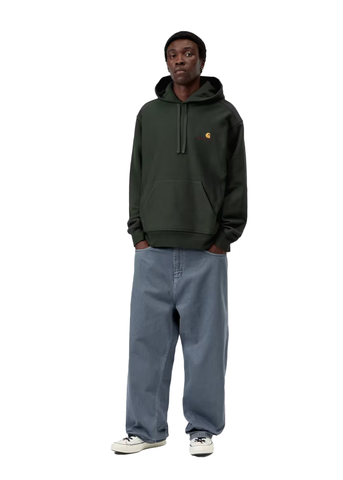 Carhartt Wip Felpa da uomo con cappuccio American Script verde