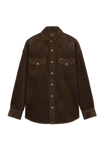 Oversized Western-Hemd in Coffee 112387001