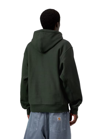Carhartt Wip Felpa da uomo con cappuccio American Script verde
