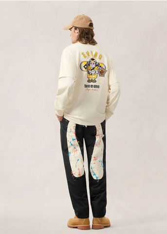 Evisu Pantalone chinos da uomo Splash Daicock nero