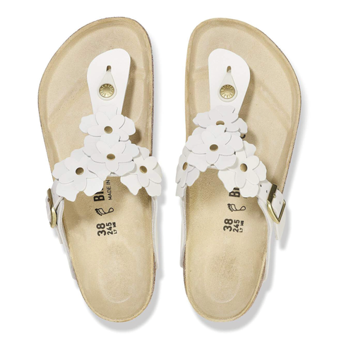 Birkenstock Infradito da donna Gizeh Flower bianco (Calzata Stretta)