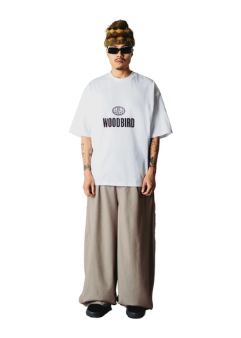 Woodbird T-Shirt da uomo manica corta Beam Nine bianca