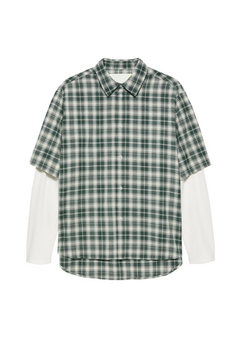 New Amsterdam Camicia a quadri unisex Double Layer verde