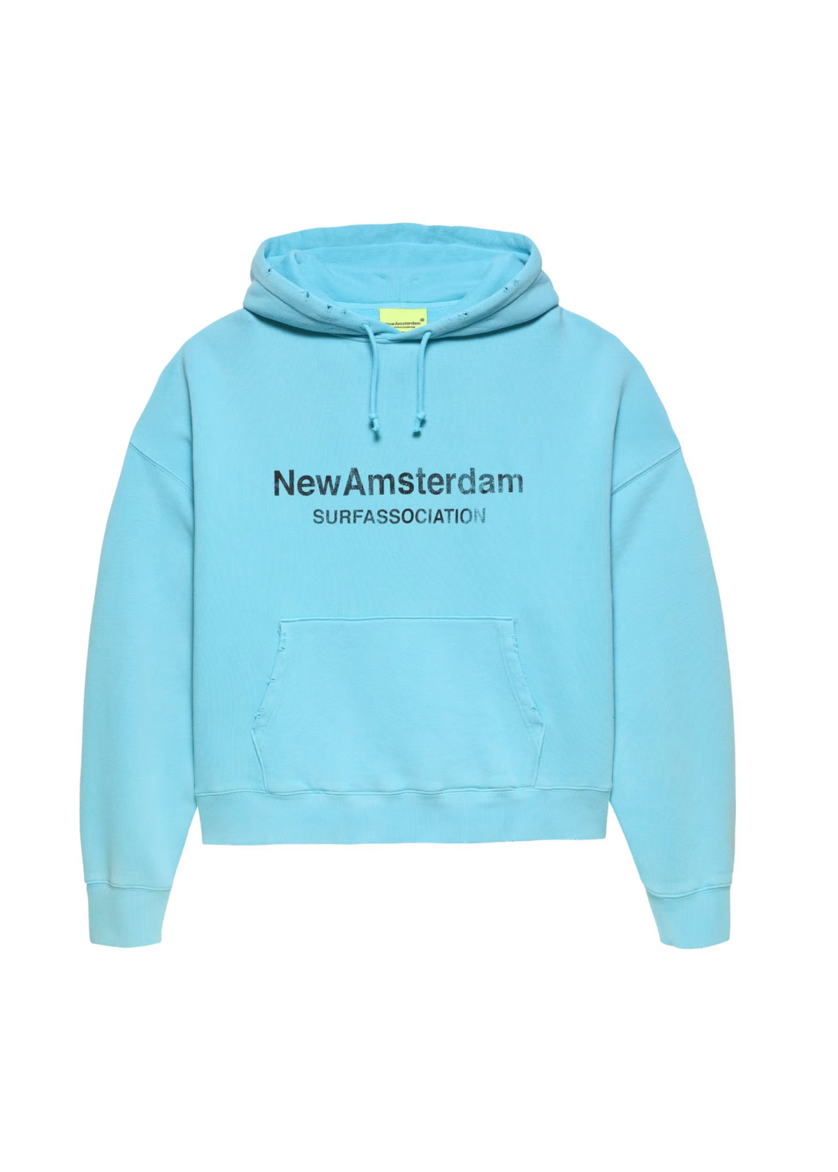 New Amsterdam Felpa con cappuccio da uomo Worked celeste