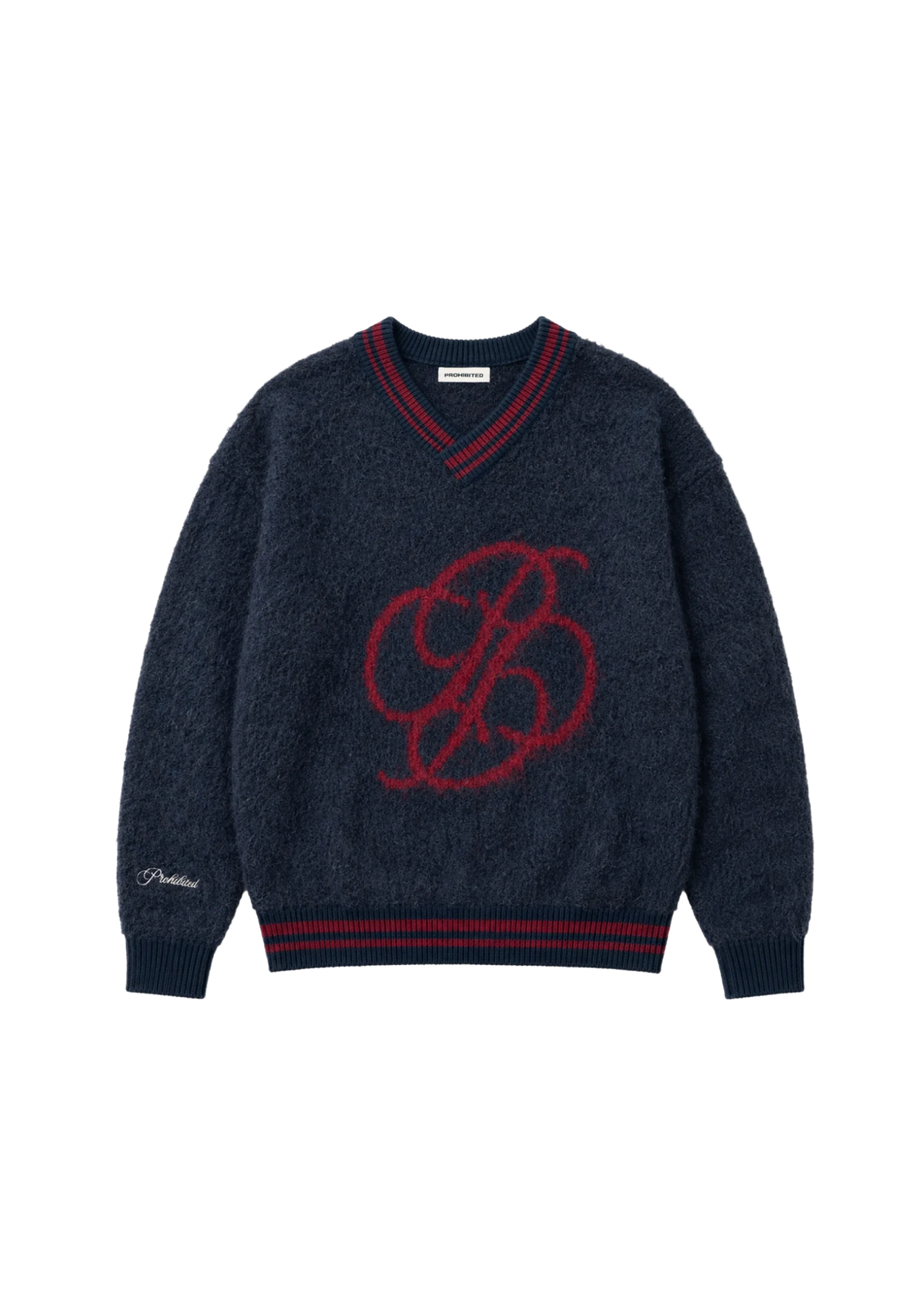 Prohibited Maglia da uomo Fuzzy blu