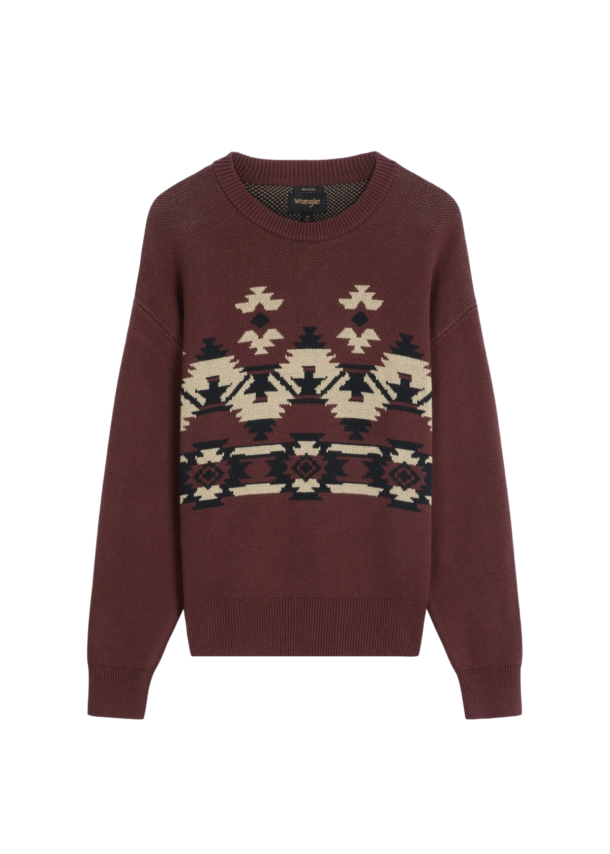 Wrangler Maglione da uomo in misto lana Relaxed Pullover marrone