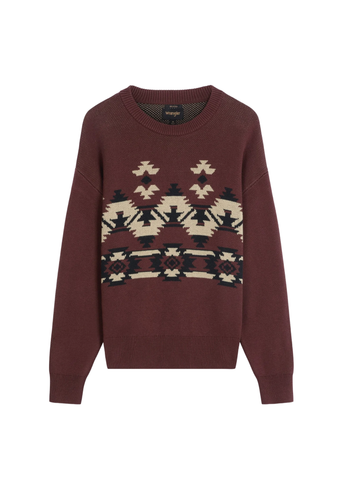 Wrangler Maglione da uomo in misto lana Relaxed Pullover marrone